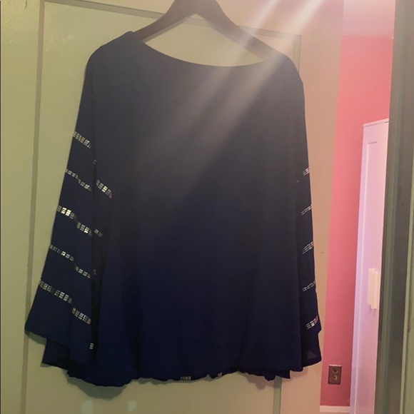 Royal Blue Alfani Silver Glitter Top - Picture 2 of 2